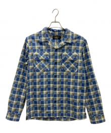RRL（ダブルアールエル）の古着「PLAID PRINT CHAMOIS CAMP SHIRT」｜ブルー