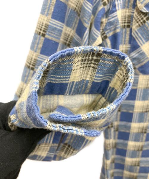 RRL（ダブルアールエル）RRL (ダブルアールエル) PLAID PRINT CHAMOIS CAMP SHIRT ブルー サイズ:Sの古着・服飾アイテム