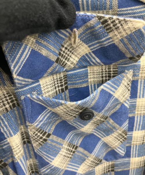 RRL（ダブルアールエル）RRL (ダブルアールエル) PLAID PRINT CHAMOIS CAMP SHIRT ブルー サイズ:Sの古着・服飾アイテム