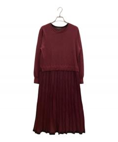 中古・古着通販】sacai (サカイ) 異素材ドッキングワンピース ネイビー