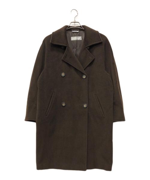 MaxMara（マックスマーラ）MaxMara (マックスマーラ) ウールダブルコート ブラウン サイズ:36の古着・服飾アイテム