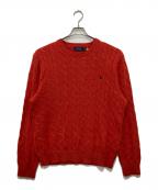 POLO RALPH LAURENポロ・ラルフローレン）の古着「コットンケーブルニット」｜オレンジ