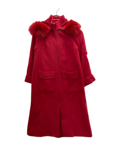 Diagram（ダイアグラム）Diagram (ダイアグラム) アンゴラフードリバーコート レッド サイズ:36の古着・服飾アイテム