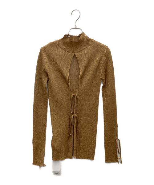 MAISON SPECIAL（メゾンスペシャル）MAISON SPECIAL (メゾンスペシャル) Glitter Turtle Top ブラウン サイズ:SIZE FREE 未使用品の古着・服飾アイテム