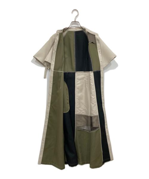 UNITED TOKYO（ユナイテッドトーキョー）UNITED TOKYO (ユナイテッドトーキョー) シアーコンビブロッキングワンピース カーキ×ベージュ サイズ:1の古着・服飾アイテム