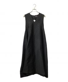 Mochi（モチ）の古着「v-neck belt dress(Vネック ベルト ドレス)」｜ブラック