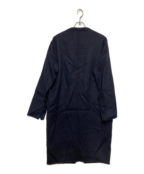 ENFOLD（エンフォルド）ENFOLD (エンフォルド) ウールリバー ノーカラーコート ブラック サイズ:SIZE 38の古着・服飾アイテム