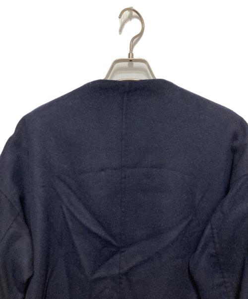 ENFOLD（エンフォルド）ENFOLD (エンフォルド) ウールリバー ノーカラーコート ブラック サイズ:SIZE 38の古着・服飾アイテム