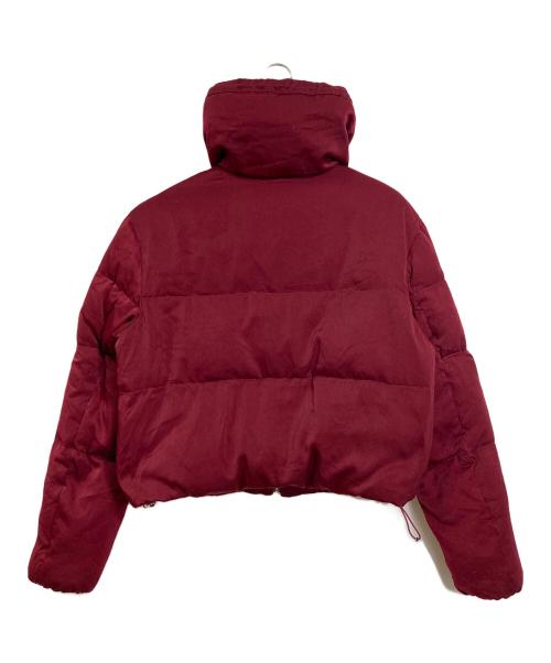 Aquascutum（アクアスキュータム）Aquascutum (アクアスキュータム) スウェードライクショートダウン　ダウンジャケット　アウター レッド サイズ:10（実寸参照）の古着・服飾アイテム