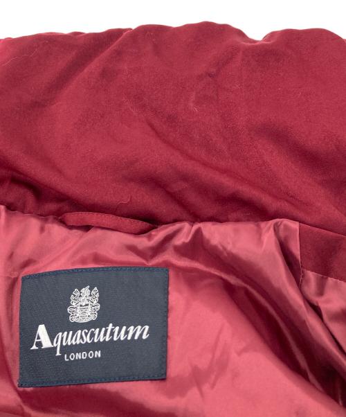 Aquascutum（アクアスキュータム）Aquascutum (アクアスキュータム) スウェードライクショートダウン　ダウンジャケット　アウター レッド サイズ:10（実寸参照）の古着・服飾アイテム