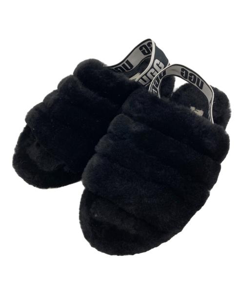 UGG（アグ）UGG (アグ) フラッフイヤースライドサンダル　1095119 ブラック サイズ:23の古着・服飾アイテム