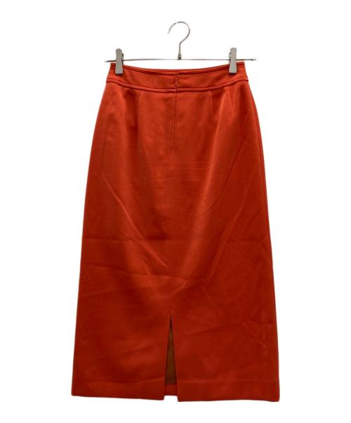 BALLSEY（ボールジィ）BALLSEY (ボールジィ) ブラッシュドサテン サイドポケットタイトスカート オレンジ サイズ:32の古着・服飾アイテム