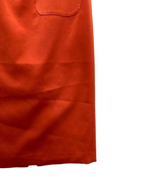 BALLSEY（ボールジィ）BALLSEY (ボールジィ) ブラッシュドサテン サイドポケットタイトスカート オレンジ サイズ:32の古着・服飾アイテム