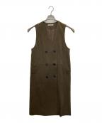 BEAUTY&YOUTHビューティーアンドユース）の古着「ヘリンボーン ジャンパースカート＆ジレ」｜ブラウン