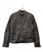 DIESELディーゼル）の古着「ラムレザーシングルライダースジャケット」｜ブラウン