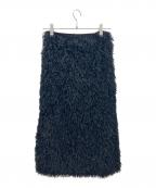 ESTNATIONエストネーション）の古着「フェザーファブリックタイトスカート」｜ブラック