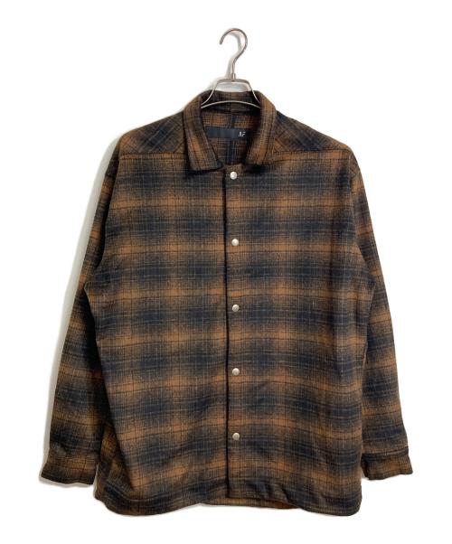A.F ARTEFACT（エーエフ アーティファクト）A.F ARTEFACT (エーエフ アーティファクト) SNAPPED OVER SHIRT オンブレチェックオーバーサイズシャツ ブラウン サイズ:1の古着・服飾アイテム
