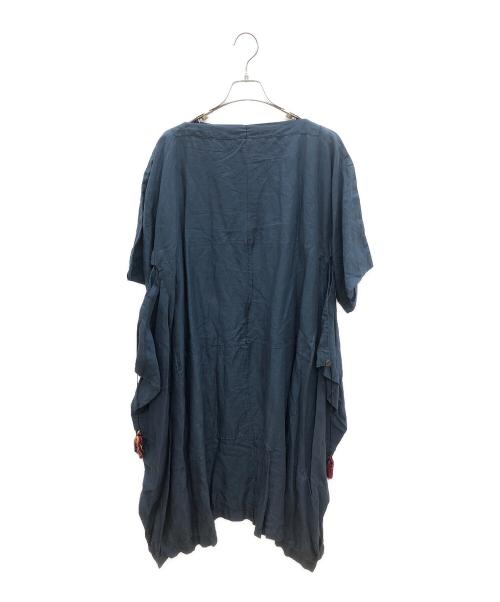 ISSEY MIYAKE（イッセイミヤケ）ISSEY MIYAKE (イッセイミヤケ) リネンワンピース 2002年製 ネイビー サイズ:Ｍの古着・服飾アイテム