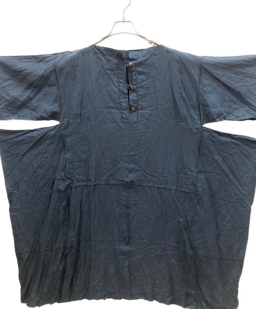 ISSEY MIYAKE（イッセイミヤケ）ISSEY MIYAKE (イッセイミヤケ) リネンワンピース 2002年製 ネイビー サイズ:Ｍの古着・服飾アイテム