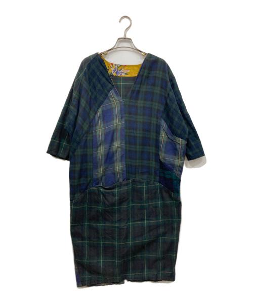 KAPITAL（キャピタル）KAPITAL (キャピタル) ブラックウォッチギミックアートワンピース ネイビー サイズ: XSの古着・服飾アイテム