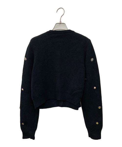 Ameri（アメリ）AMERI (アメリ) TWINKLE BIJOU SHORT KNIT TOP ブラック サイズ:Mの古着・服飾アイテム