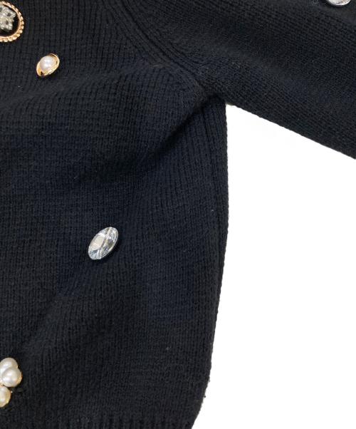 Ameri（アメリ）AMERI (アメリ) TWINKLE BIJOU SHORT KNIT TOP ブラック サイズ:Mの古着・服飾アイテム