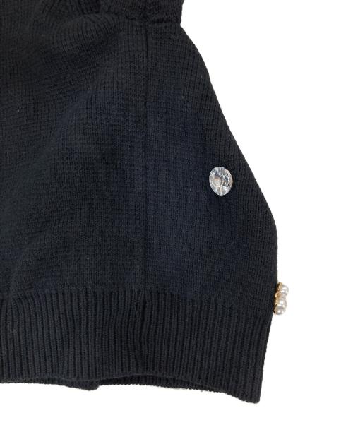 Ameri（アメリ）AMERI (アメリ) TWINKLE BIJOU SHORT KNIT TOP ブラック サイズ:Mの古着・服飾アイテム