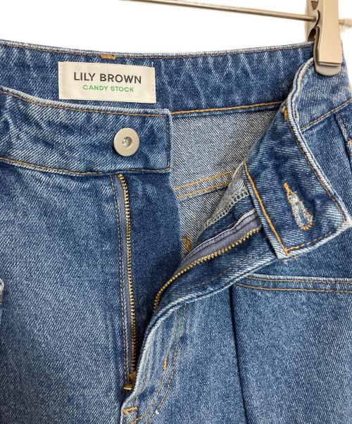 Lily Brown（リリーブラウン）Lily Brown (リリーブラウン) パールビジューデニムパンツ ブルー サイズ:1 未使用品の古着・服飾アイテム