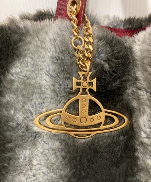 Vivienne Westwood（ヴィヴィアンウエストウッド）Vivienne Westwood (ヴィヴィアンウエストウッド) フェイクファートートバッグ グレー サイズ:実寸サイズをご確認くださいの古着・服飾アイテム