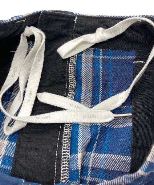 e.sen（イーセン）e.sen (イーセン) チェックパンツ ブルー サイズ:表記なし(実寸を参照ください)の古着・服飾アイテム
