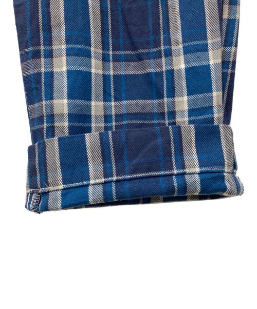 e.sen（イーセン）e.sen (イーセン) チェックパンツ ブルー サイズ:表記なし(実寸を参照ください)の古着・服飾アイテム