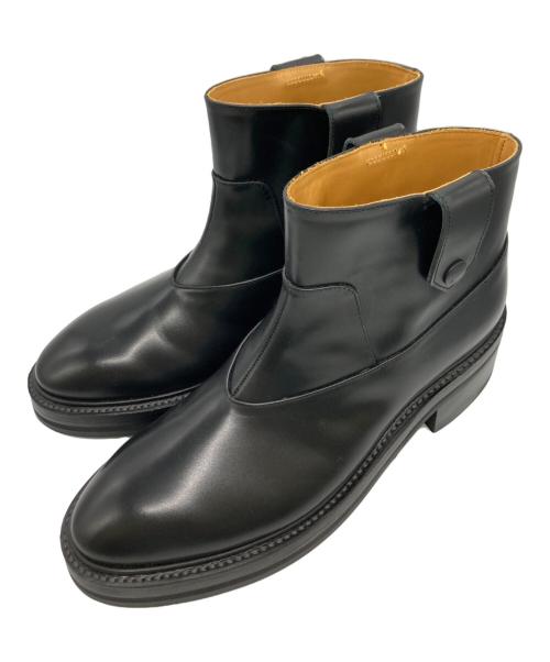 THE RERACS（ザ リラクス）THE RERACS (ザ リラクス) COW LEATHER COVER LONG BOOTS ブラック サイズ:24.5cmの古着・服飾アイテム