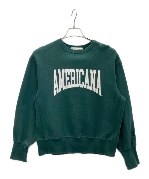 Americana（アメリカーナ）Americana (アメリカーナ) LOGO スウェット グリーン サイズ:Lの古着・服飾アイテム