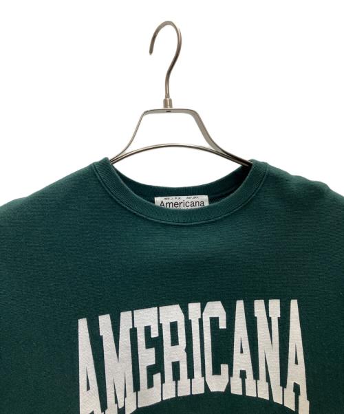 Americana（アメリカーナ）Americana (アメリカーナ) LOGO スウェット グリーン サイズ:Lの古着・服飾アイテム