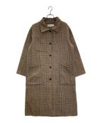 TODAYFULトゥデイフル）の古着「Check Soutiencollar Coat」｜ベージュ