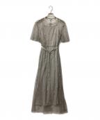 furfurファーファー）の古着「マリンモチーフ刺繍ドレス」｜グレー