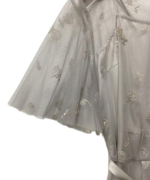 furfur（ファーファー）furfur (ファーファー) マリンモチーフ刺繍ドレス グレー サイズ:Fの古着・服飾アイテム