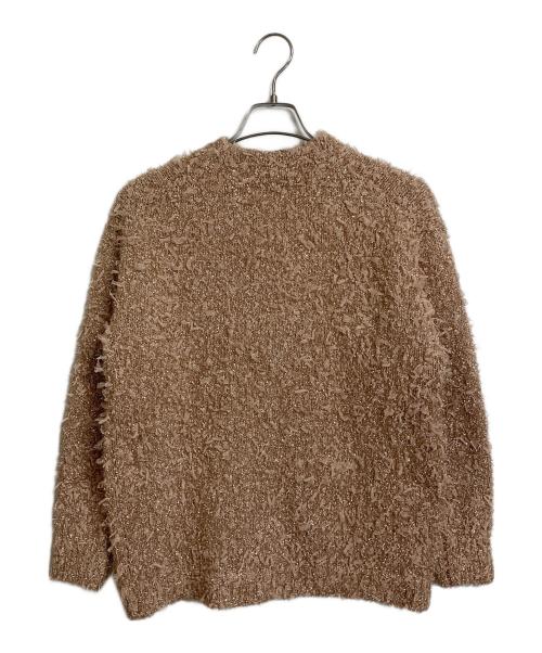 CADUNE（カデュネ）CADUNE (カデュネ) ラメカーディガン ワッペンカーディガン　ワッペン付き ベージュ サイズ:36の古着・服飾アイテム