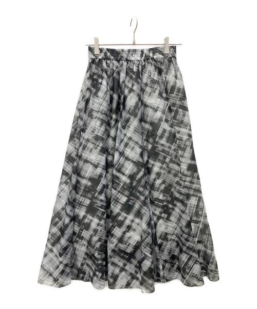 Noble（ノーブル）Noble (ノーブル) チェックプリントギャザースカート ブラック サイズ:SIZEFREEの古着・服飾アイテム