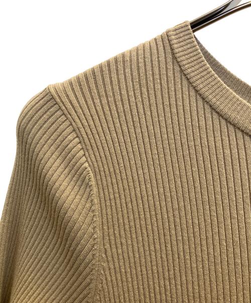 emmi atelier（エミアトリエ）emmi atelier (エミアトリエ) ニットドッキングタフタドレスワンピース ベージュ サイズ:SIZE 0の古着・服飾アイテム