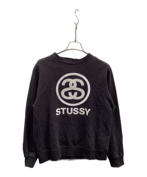 stussy（ステューシー）stussy (ステューシー) リンクロゴスウェット ブラック サイズ:Мの古着・服飾アイテム