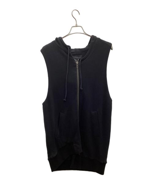 ANN DEMEULEMEESTER（アンドゥムルメステール）ANN DEMEULEMEESTER (アンドゥムルメステール) ノースリーブパーカー ブラック サイズ:Sの古着・服飾アイテム
