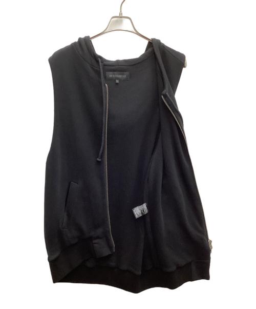 ANN DEMEULEMEESTER（アンドゥムルメステール）ANN DEMEULEMEESTER (アンドゥムルメステール) ノースリーブパーカー ブラック サイズ:Sの古着・服飾アイテム
