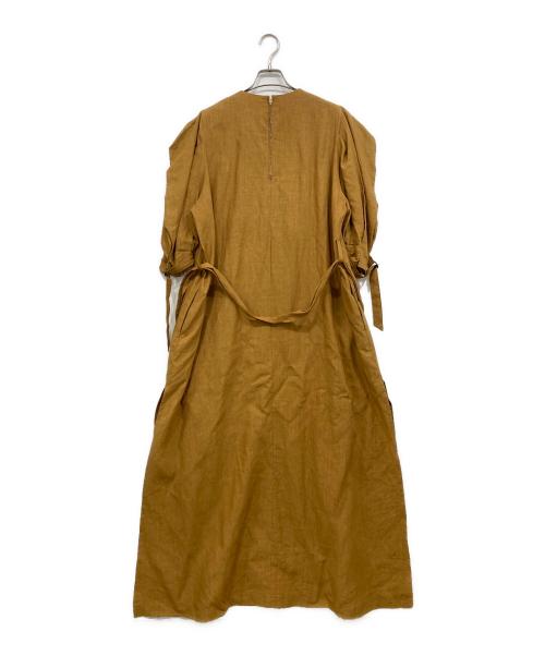 HYKE（ハイク）HYKE (ハイク) LINEN SHORT SLEEVE MAXI DRESS キャメル サイズ:1の古着・服飾アイテム