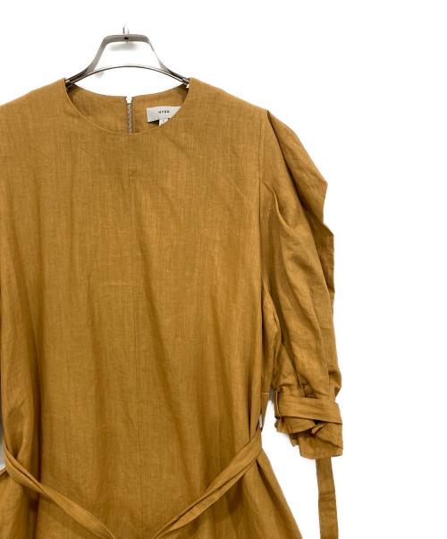 HYKE（ハイク）HYKE (ハイク) LINEN SHORT SLEEVE MAXI DRESS キャメル サイズ:1の古着・服飾アイテム