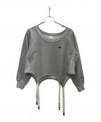 Champion×beams couture lingerieチャンピオン×ビームス クチュール ランジェリー）の古着「クロップド丈ガーターベルトトップス」｜グレー