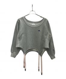 Champion×beams couture lingerie（チャンピオン×ビームス クチュール ランジェリー）の古着「クロップド丈ガーターベルトトップス」｜グレー