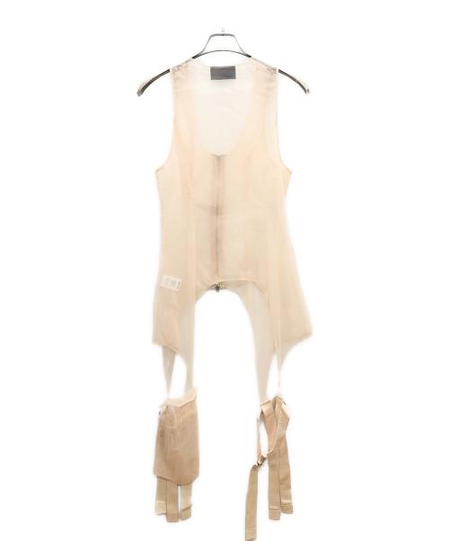 Simone Rocha（シモーネ ロシャ）Simone Rocha (シモーネ ロシャ) ジップアップチュールトップ ベージュ サイズ:UK10の古着・服飾アイテム