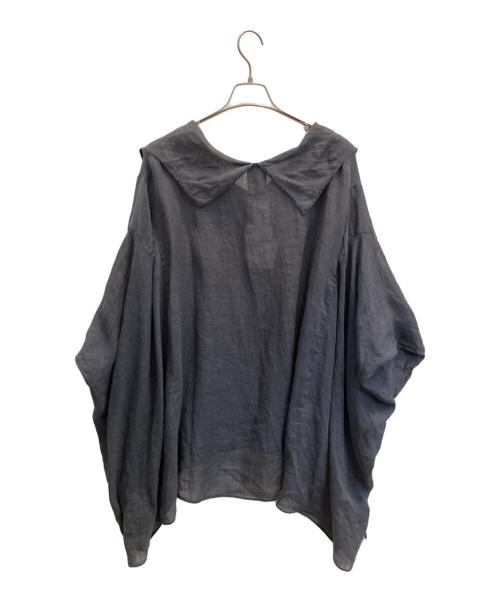 D-due（ディ・ドゥエ）D-due (ディ・ドゥエ) リネンボリュームブラウス ネイビー サイズ:38の古着・服飾アイテム