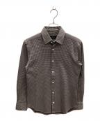 recency of mineリーセンシィ オブ マイン）の古着「6G コンパクトシルキー ギンガムチェックシャツ」｜ブラック